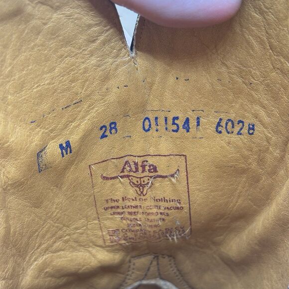 Alfa Western Wear Rustic Natural Python Leather Cowboy Boots Size 28 US 10 Men’s - Picture 9 of 10